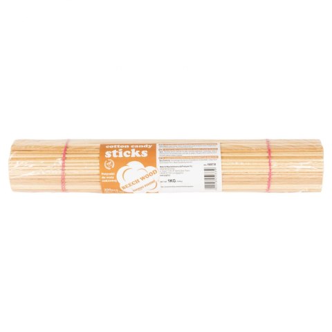 Patyczki do waty cukrowej bukowe 40cm/4mm z atestem PZH 200szt Patyczki do waty cukrowej bukowe 40cm/4mm z atestem PZH 200szt