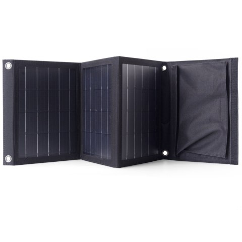 Ładowarka solarna słoneczna turystyczna 22W 2xUSB rozkładana czarna Ładowarka solarna słoneczna turystyczna 22W 2xUSB rozkładana czarna