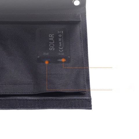 Ładowarka solarna słoneczna turystyczna 22W 2xUSB rozkładana czarna Ładowarka solarna słoneczna turystyczna 22W 2xUSB rozkładana czarna