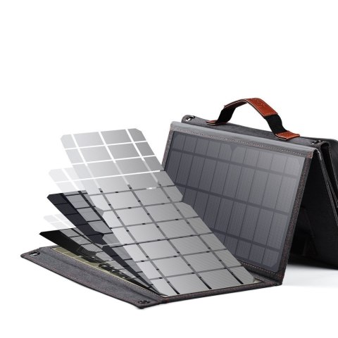 Ładowarka solarna słoneczna turystyczna USB USB C 36W QC PD szara Ładowarka solarna słoneczna turystyczna USB USB C 36W QC PD szara