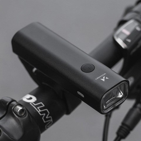 Lampka rowerowa przednia USB białe światło 4 tryby pracy czarna Lampka rowerowa przednia USB białe światło 4 tryby pracy czarna