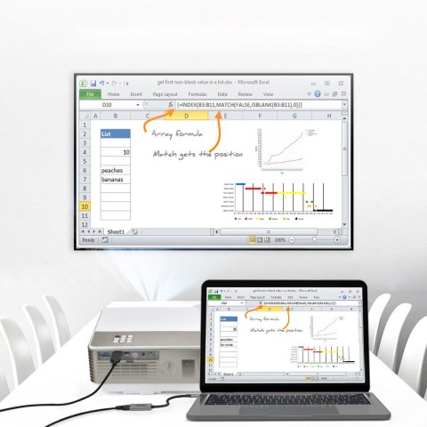 Przejściówka HUB USB Typ C - HDMI 2.0 + kabel HDMI 2m szary Przejściówka HUB USB Typ C - HDMI 2.0 + kabel HDMI 2m szary