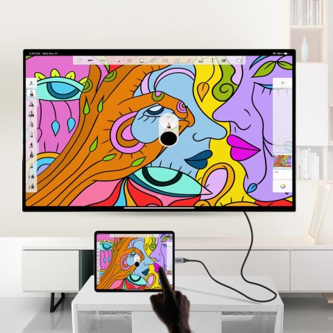 Przejściówka HUB USB Typ C - HDMI 2.0 + kabel HDMI 2m szary Przejściówka HUB USB Typ C - HDMI 2.0 + kabel HDMI 2m szary