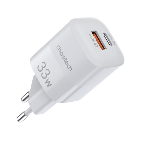 Szybka ładowarka sieciowa GaN USB Typ C PD QC 33W biała Szybka ładowarka sieciowa GaN USB Typ C PD QC 33W biała