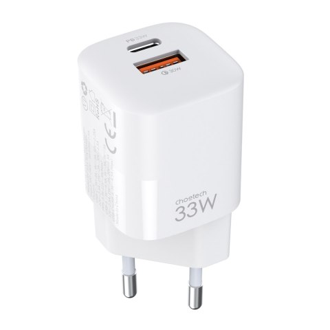 Szybka ładowarka sieciowa GaN USB Typ C PD QC 33W biała Szybka ładowarka sieciowa GaN USB Typ C PD QC 33W biała