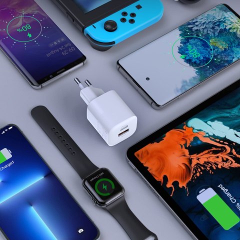 Szybka ładowarka sieciowa GaN USB Typ C PD QC 33W biała Szybka ładowarka sieciowa GaN USB Typ C PD QC 33W biała