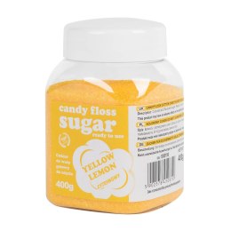 Kolorowy cukier do waty cukrowej żółty o smaku cytrynowym 400g
