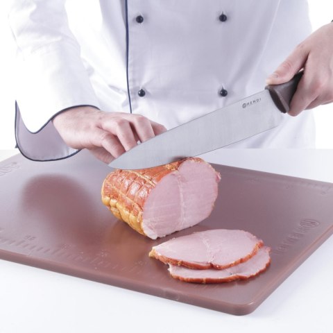 Nóż kucharski do wędlin i gotowanych mięs HACCP 385mm - brązowy - HENDI 842799 Nóż kucharski do wędlin i gotowanych mięs HACCP 385mm - brązowy - HENDI 842799