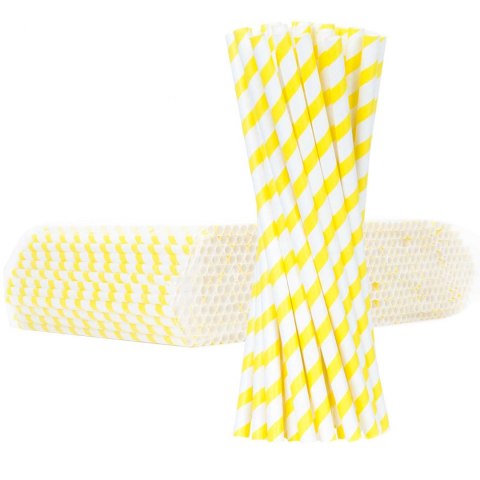 Słomki papierowe BIO ekologiczne PAPER STRAWS grube 8/205mm - biało-żółte 500szt. Słomki papierowe BIO ekologiczne PAPER STRAWS grube 8/205mm - biało-żółte 500szt.