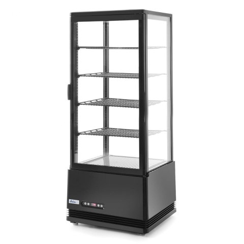 Witryna chłodnicza cukiernicza 4 półki 98L LED - czarna Witryna chłodnicza cukiernicza 4 półki 98L LED - czarna