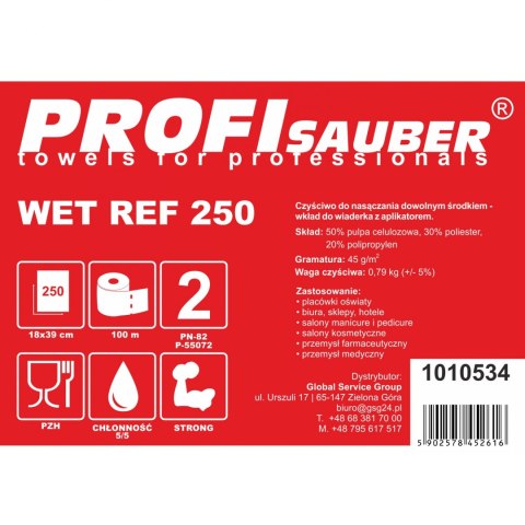 Ściereczki do wiaderka do nasączania ProfiSauber WET REF 250 - WKŁAD Ściereczki do wiaderka do nasączania ProfiSauber WET REF 250 - WKŁAD