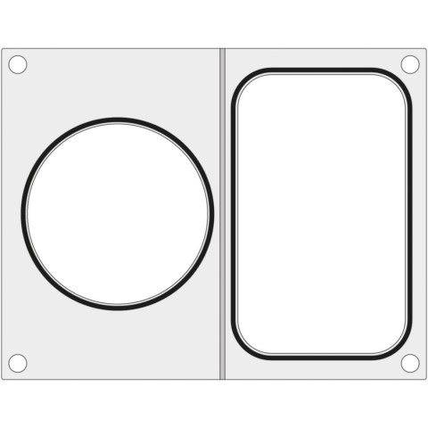 Matryca forma do zgrzewarek BOKAMA na tackę bez podziału 178x113 mm + pojemnik śr. 115 mm - Hendi 805947 Matryca forma do zgrzewarek BOKAMA na tackę bez podziału 178x113 mm + pojemnik śr. 115 mm - Hendi 805947