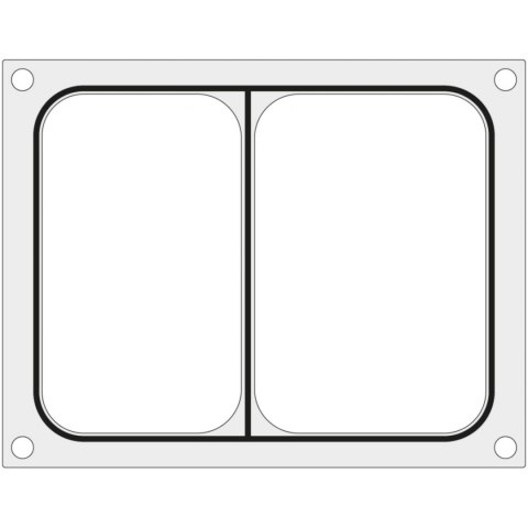 Matryca forma do zgrzewarki MANUPACK 190 na tackę dwudzielną 227x178 mm - Hendi 805695 Matryca forma do zgrzewarki MANUPACK 190 na tackę dwudzielną 227x178 mm - Hendi 805695
