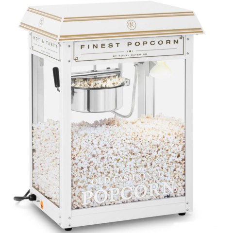 Maszyna automat urządzenie do prażenia popcornu retro TEFLON 1600 W 5-6 kg/h - biało-złota Maszyna automat urządzenie do prażenia popcornu retro TEFLON 1600 W 5-6 kg/h - biało-złota