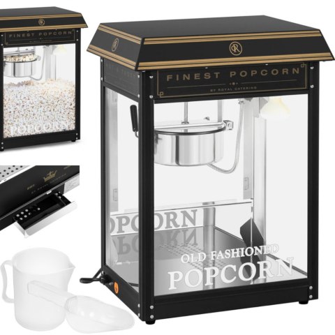 Maszyna automat urządzenie do prażenia popcornu retro TEFLON 1600 W 5-6 kg/h - czarno-złota Maszyna automat urządzenie do prażenia popcornu retro TEFLON 1600 W 5-6 kg/h - czarno-złota