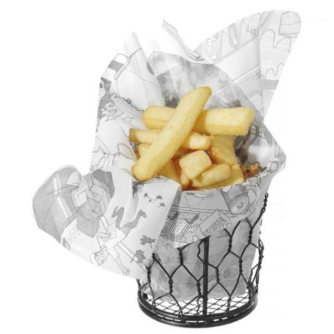 Papier pergaminowy do przekąsek frytek nadruk KUCHNIA 500 szt. 258x425 mm - Hendi 678206 Papier pergaminowy do przekąsek frytek nadruk KUCHNIA 500 szt. 258x425 mm - Hendi 678206