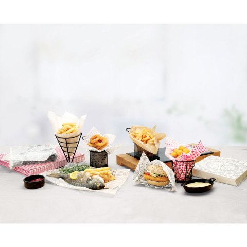 Papier pergaminowy do przekąsek frytek nadruk KUCHNIA 500 szt. 258x425 mm - Hendi 678206 Papier pergaminowy do przekąsek frytek nadruk KUCHNIA 500 szt. 258x425 mm - Hendi 678206