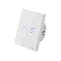 Dwukanałowy dotykowy włącznik światła przełącznik przycisk WiFi biały T2EU2C-TX