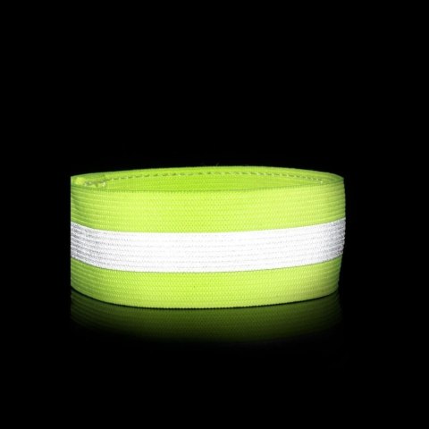 Opaska odblaskowa na ramię rower do biegania rzep 4cm żółty Opaska odblaskowa na ramię rower do biegania rzep 4cm żółty