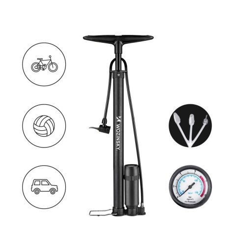 Ręczna pompka rowerowa samochodowa czarny Ręczna pompka rowerowa samochodowa czarny