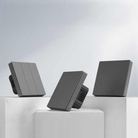 Inteligentny 3-kanałowy przełącznik ścienny WiFi czarny M5-3C-80 Inteligentny 3-kanałowy przełącznik ścienny WiFi czarny M5-3C-80