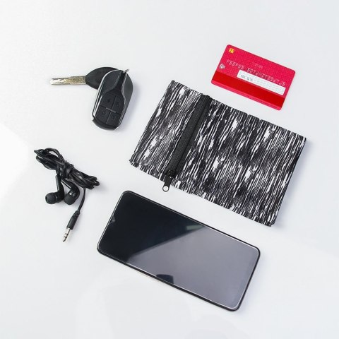 Opaska na ramię do biegania ćwiczeń fitness armband paski biały-czarny Opaska na ramię do biegania ćwiczeń fitness armband paski biały-czarny