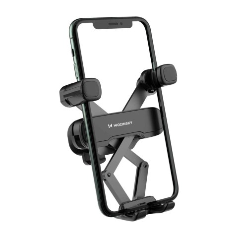 Uchwyt grawitacyjny na telefon na kratkę w samochodzie czarny Uchwyt grawitacyjny na telefon na kratkę w samochodzie czarny