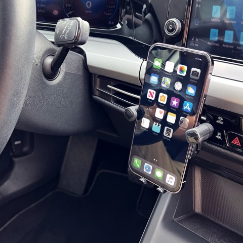 Uchwyt grawitacyjny na telefon na kratkę w samochodzie czarny Uchwyt grawitacyjny na telefon na kratkę w samochodzie czarny