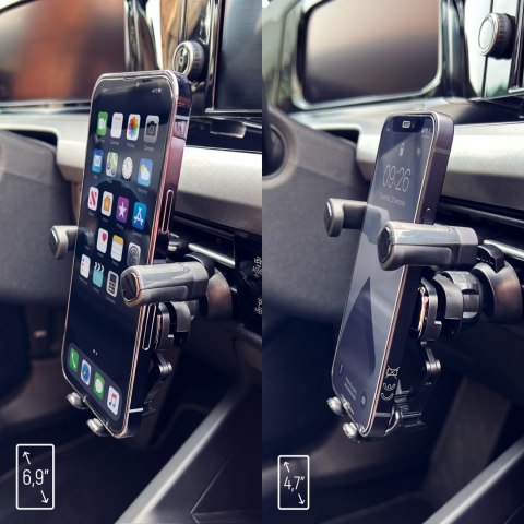 Uchwyt grawitacyjny na telefon na kratkę w samochodzie czarny Uchwyt grawitacyjny na telefon na kratkę w samochodzie czarny