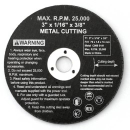 Tarcza do szlifierki pneumatycznej MSW 75mm 3'' METAL