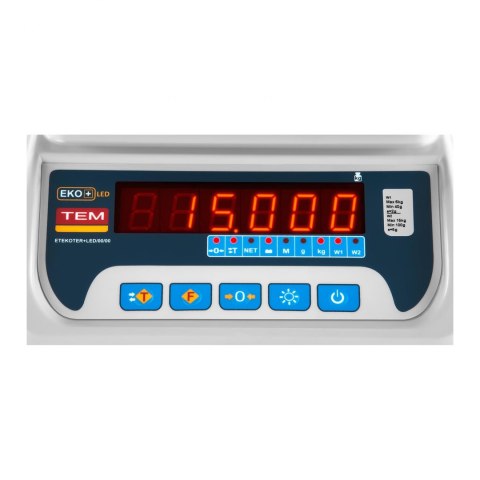 Waga sklepowa handlowa z legalizacją BEKO+ TEM RS232 15kg / 5g Waga sklepowa handlowa z legalizacją BEKO+ TEM RS232 15kg / 5g