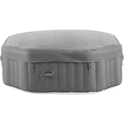 Jacuzzi ogrodowe dmuchane 130 dysz masujących 6 osobowe 910 l szaro - białe Jacuzzi ogrodowe dmuchane 130 dysz masujących 6 osobowe 910 l szaro - białe