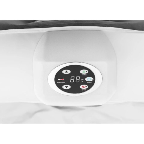 Jacuzzi ogrodowe dmuchane 130 dysz masujących 6 osobowe 910 l szaro - białe Jacuzzi ogrodowe dmuchane 130 dysz masujących 6 osobowe 910 l szaro - białe