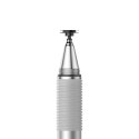 Dwustronny pojemnościowy rysik disc stylus + żelopis długopis srebrny