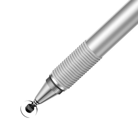 Dwustronny pojemnościowy rysik disc stylus + żelopis długopis srebrny Dwustronny pojemnościowy rysik disc stylus + żelopis długopis srebrny