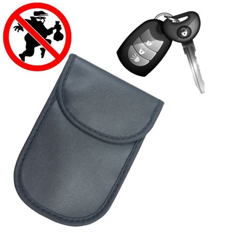 Etui antykradzieżowe na klucze samochodowe klatka Faradaya 14x10cm czarny