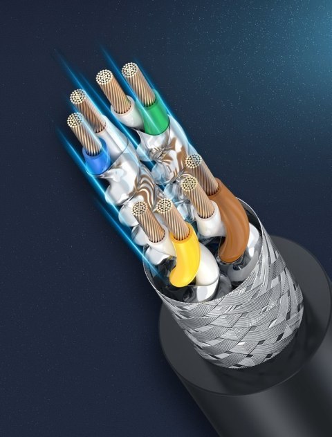 Patchcord kabel przewód sieciowy Ethernet RJ45 Cat 8 T568B 2m Patchcord kabel przewód sieciowy Ethernet RJ45 Cat 8 T568B 2m