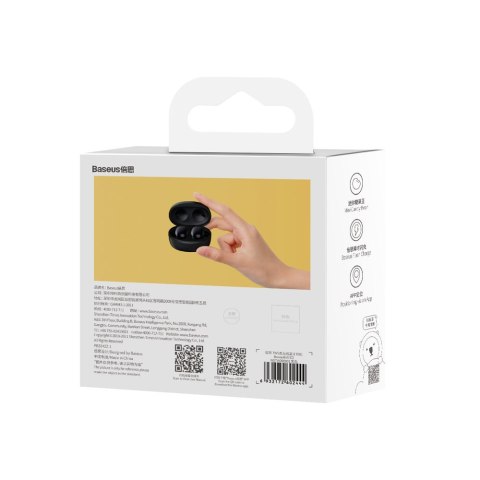 Bezprzewodowe słuchawki TWS Bluetooth 5.2 wodoodporne IP55 Bowie E2 czarny Bezprzewodowe słuchawki TWS Bluetooth 5.2 wodoodporne IP55 Bowie E2 czarny