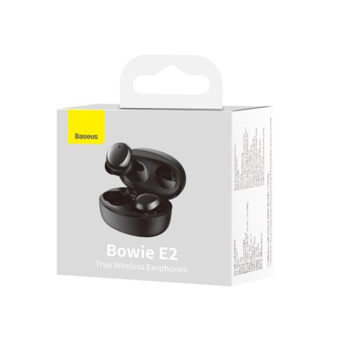 Bezprzewodowe słuchawki TWS Bluetooth 5.2 wodoodporne IP55 Bowie E2 czarny Bezprzewodowe słuchawki TWS Bluetooth 5.2 wodoodporne IP55 Bowie E2 czarny
