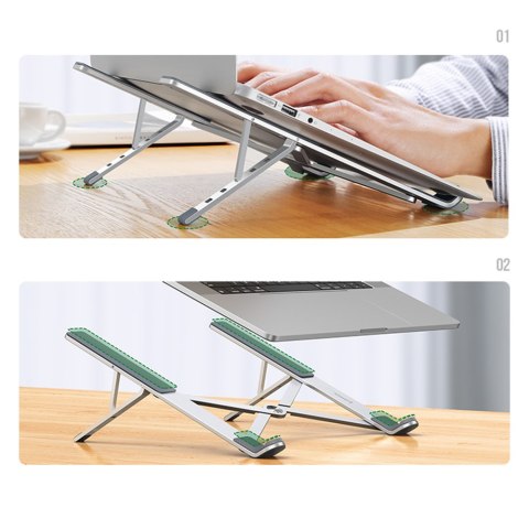Podstawka pod laptopa składana regulowana srebrny Podstawka pod laptopa składana regulowana srebrny