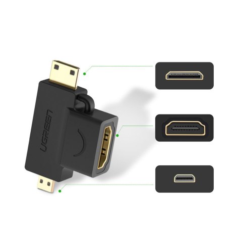 Przejściówka adapter ze złącza HDMI Typ A mini HDMI - micro HDMI Przejściówka adapter ze złącza HDMI Typ A mini HDMI - micro HDMI
