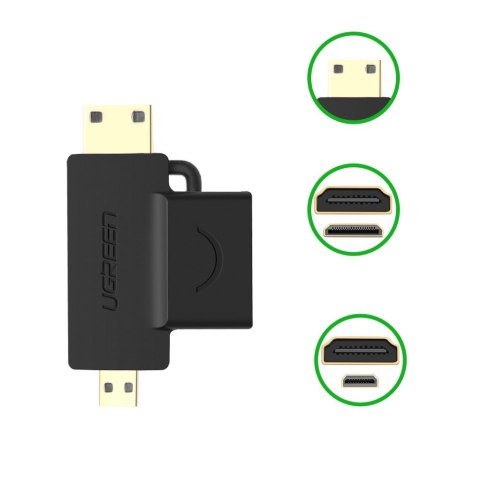 Przejściówka adapter ze złącza HDMI Typ A mini HDMI - micro HDMI Przejściówka adapter ze złącza HDMI Typ A mini HDMI - micro HDMI