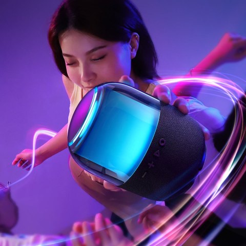 Głośnik bezprzewodowy Bluetooth 5.3 RGB 8W czarny Głośnik bezprzewodowy Bluetooth 5.3 RGB 8W czarny