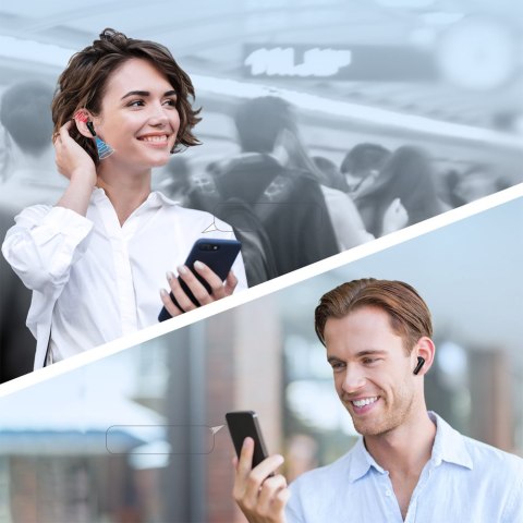 Słuchawki TWS bezprzewodowe ENC wodoodporne IPX4 Bluetooth 5.3 czarny Słuchawki TWS bezprzewodowe ENC wodoodporne IPX4 Bluetooth 5.3 czarny