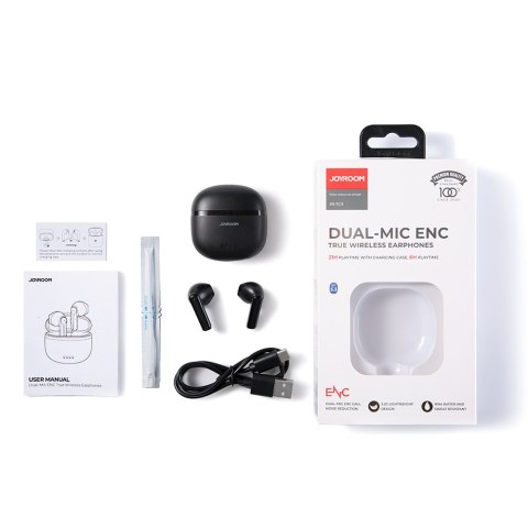 Słuchawki TWS bezprzewodowe ENC wodoodporne IPX4 Bluetooth 5.3 czarny Słuchawki TWS bezprzewodowe ENC wodoodporne IPX4 Bluetooth 5.3 czarny