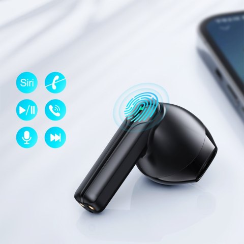 Słuchawki TWS bezprzewodowe ENC wodoodporne IPX4 Bluetooth 5.3 czarny Słuchawki TWS bezprzewodowe ENC wodoodporne IPX4 Bluetooth 5.3 czarny