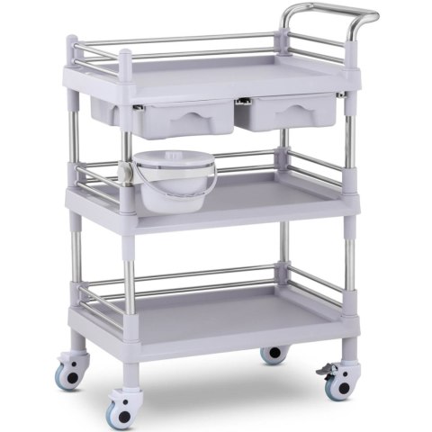Wózek laboratoryjny zabiegowy kosmetyczny 2 szuflady 3 półki 70 x 64 x 99 cm Wózek laboratoryjny zabiegowy kosmetyczny 2 szuflady 3 półki 70 x 64 x 99 cm