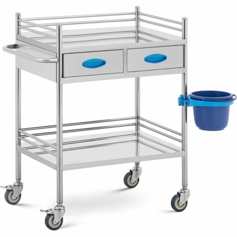 Wózek laboratoryjny zabiegowy kosmetyczny STAL 2 półki 2 szuflady 72 x 43 x 86 cm 40 kg Wózek laboratoryjny zabiegowy kosmetyczny STAL 2 półki 2 szuflady 72 x 43 x 86 cm 40 kg