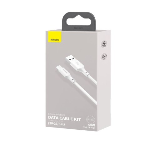 2x kabel USB USB-C szybkie ładowanie Power Delivery Quick Charge 40 W 5 A 1.5 m biały 2x kabel USB USB-C szybkie ładowanie Power Delivery Quick Charge 40 W 5 A 1.5 m biały