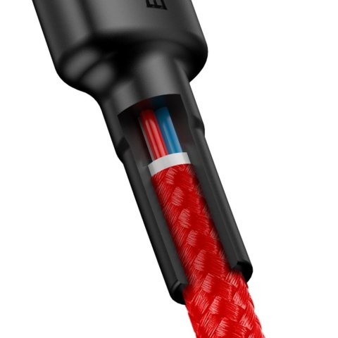 Wytrzymały elastyczny kabel przewód USB-C PD PD 2.0 60W 20V 3A QC3.0 2M czerwony Wytrzymały elastyczny kabel przewód USB-C PD PD 2.0 60W 20V 3A QC3.0 2M czerwony